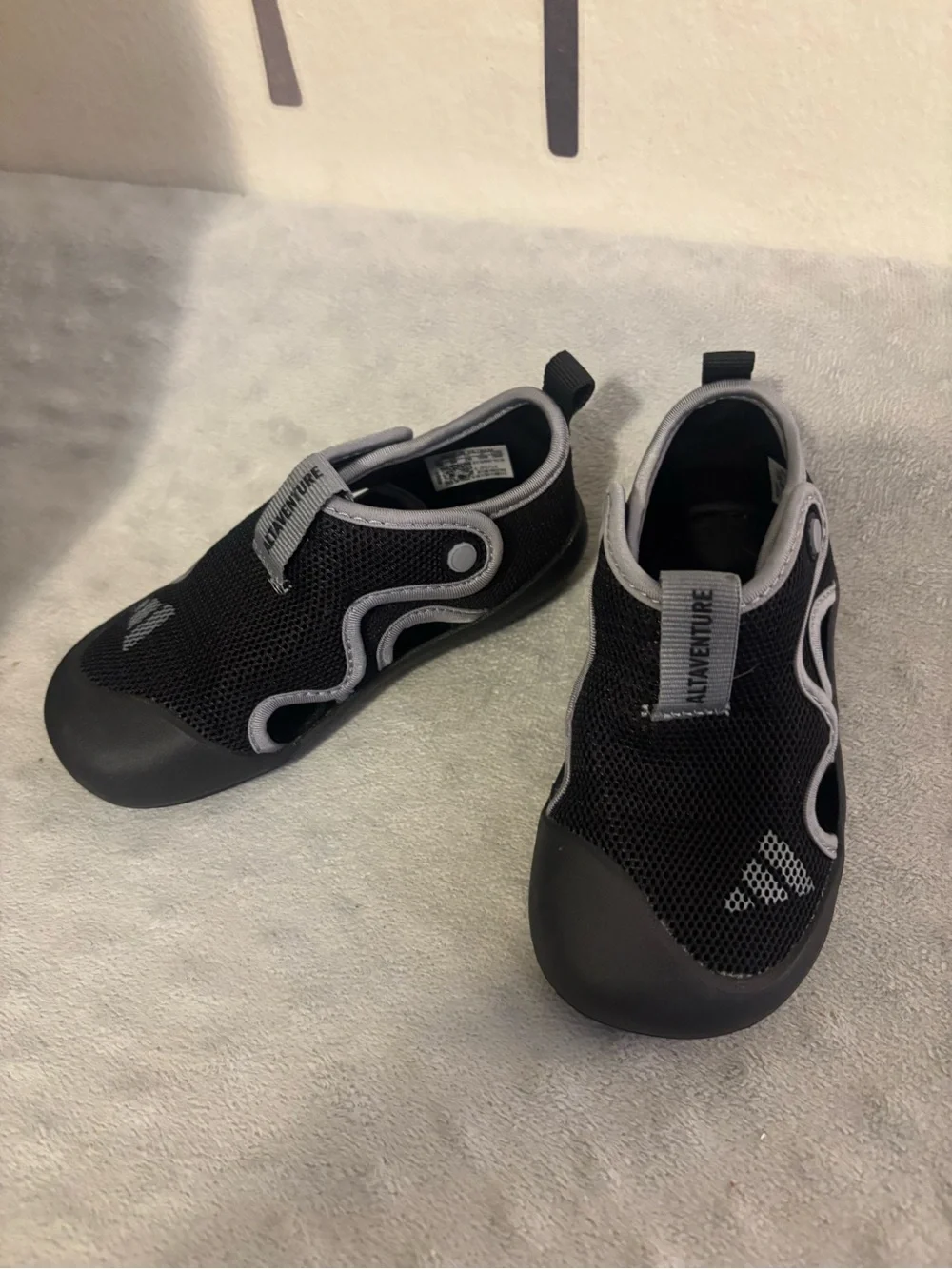adidas Kids Black & Gray Water Shoes Slip-Ons